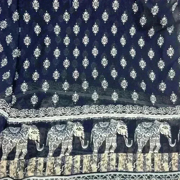 Live for Truth Women's Blue & White Elephant Print Palazzo Pants Size S boho - Picture 12 of 13